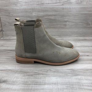 Asos Ankle Boots Womens 6 Tan Suede Slip On Chelsea Booties